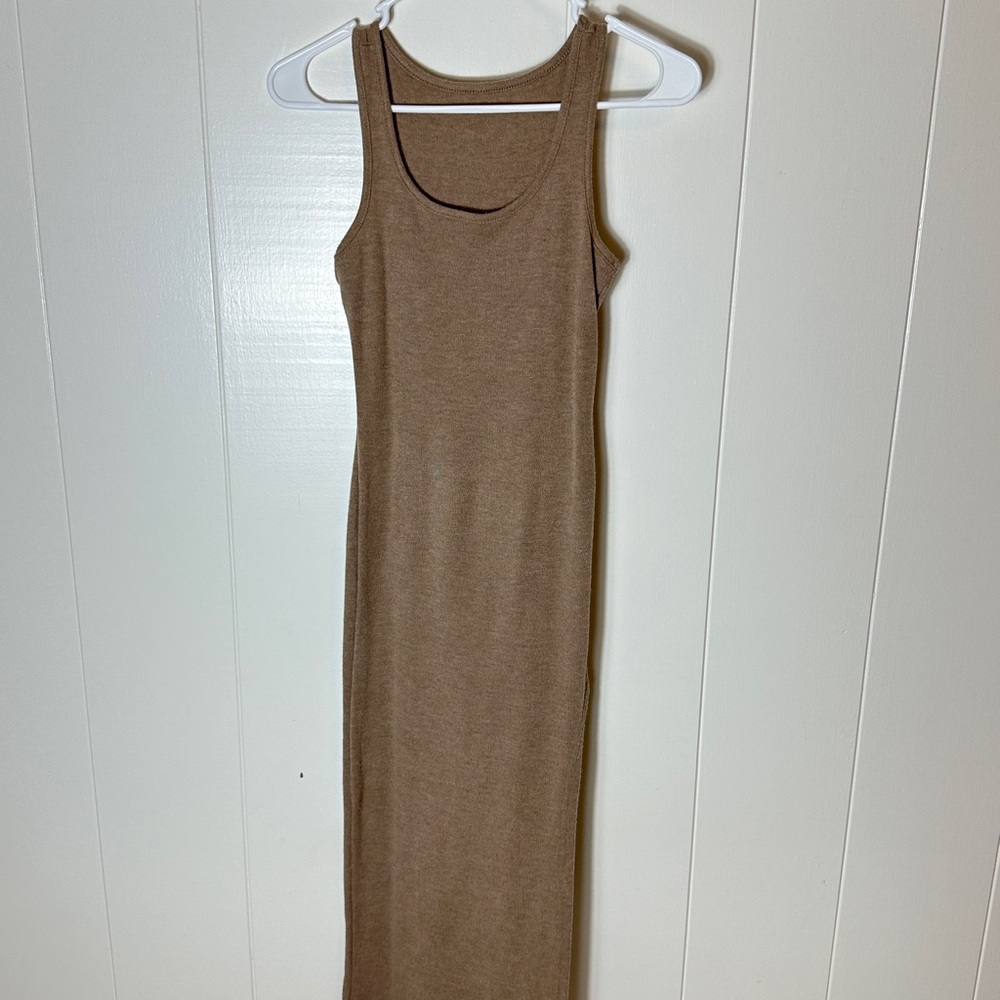 SHEIN Tan Sleeveless Maxi Dress